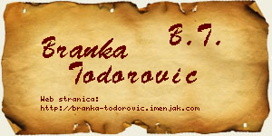 Branka Todorović vizit kartica